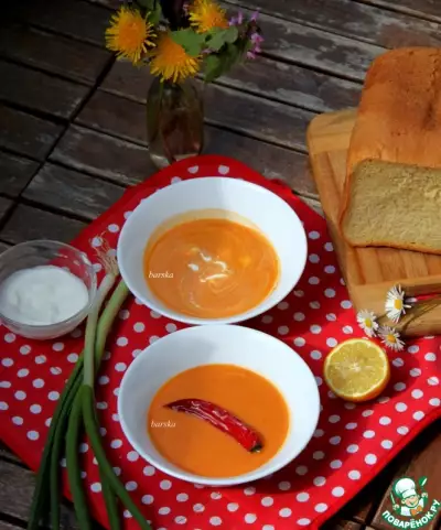 Суп-пюре из болгарского перца и фасоли