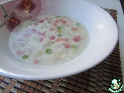 Сырный суп с гавайской смесью