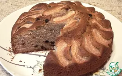 Пирог с грушами и шоколадом