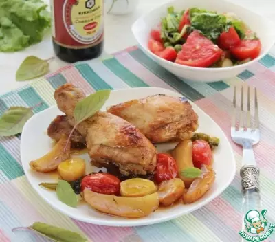 Курица с овощами в пикантном маринаде