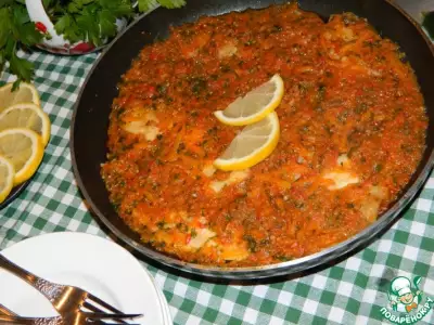 Рыба под овощным соусом