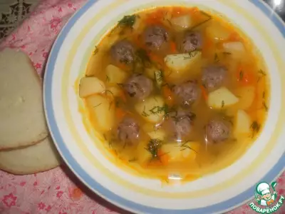 Овощной суп с фасолевыми шариками