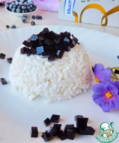 Рис с творогом и черничным мармеладом