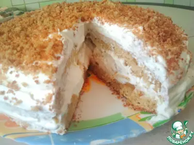 Торт манник с персиками