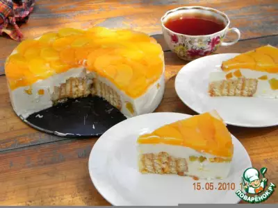 Творожно-персиковый торт Нега