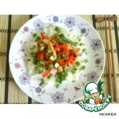 Курочка с овощами в устричном соусе