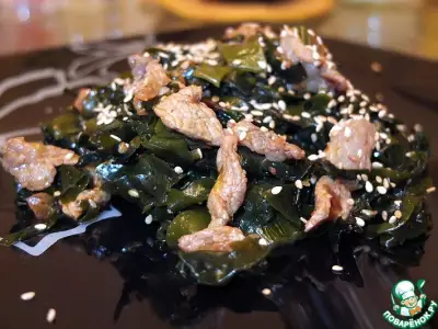 Салат из морской капусты с мясом меги ча