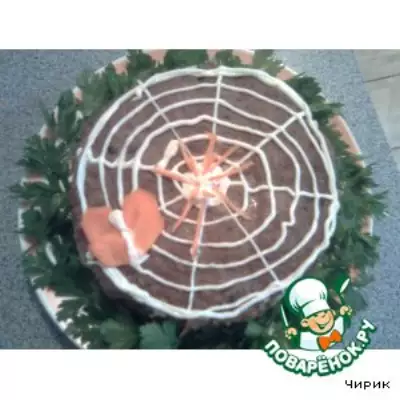 Печeночный торт паутинка
