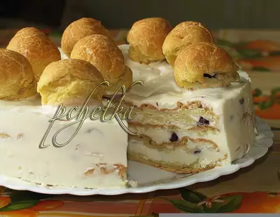 Сливочно вишнeвый торт со вкусом эклеров