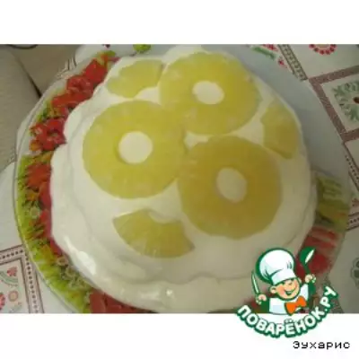 Торт сметанник с ананасами
