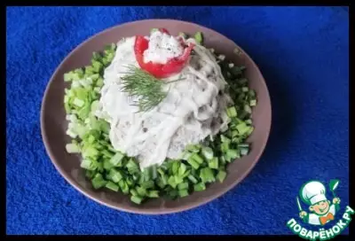 Мясной салат с яблоком
