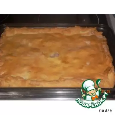 Пирог с салом и картофелем