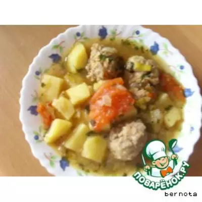 Картофельный суп с фрикаделькам