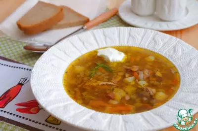 Чечевичный суп с домашней курицей