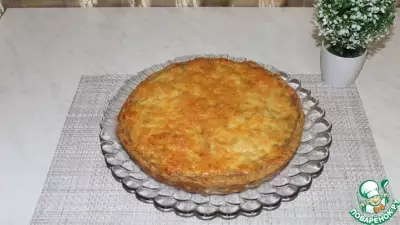 Пирог с печенью, картофелем и сыром