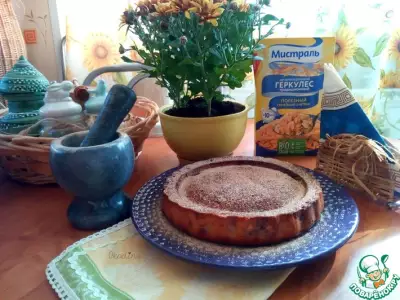 Творожно-геркулесовый пирог на завтрак