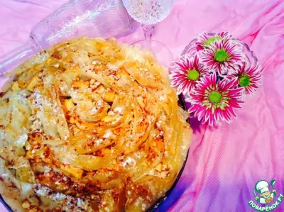 Яблочный пирог-десерт "Цветочный"