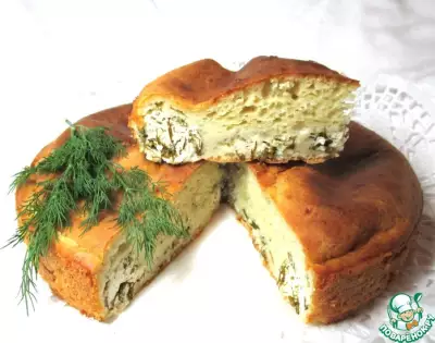 Пирог с творогом и зеленью "Аппетитный"