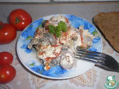 Запеченная рыба с помидорами в СВЧ