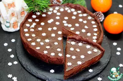 Мега шоколадный тарт с новым годом