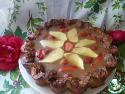 Творожный пирог с яблочным желе