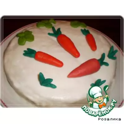 Кекс с марципаном маком и морковью