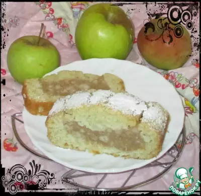 Постный кекс с яблочным пудингом