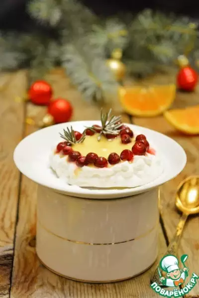Десерт "Павлова" с мандариновым кремом