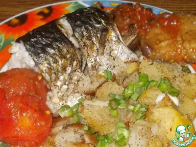 Рыба по-болгарски с чесноком