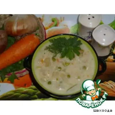 Густой молочный суп с овощами