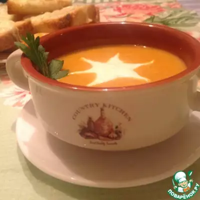 Морковный суп-пюре "Креси" с гренками