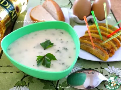 Картофельный крем-суп с жареными бананами