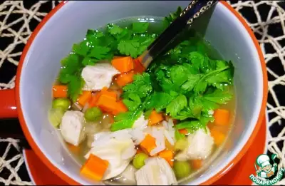 Рисово-овощной куриный суп