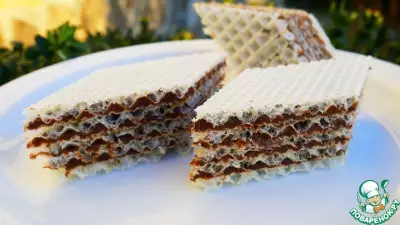 Вафельный торт с шоколадным кремом