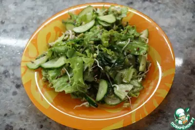 Зелёный салат с пророщенным машем