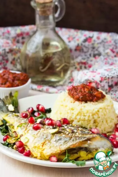 Рыба по-мароккански с пшеном