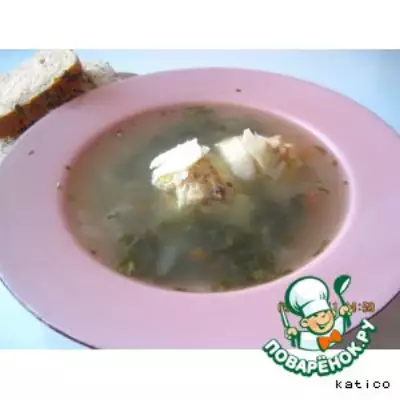 Рыбный суп со щавелем и рыбными фрикадельками
