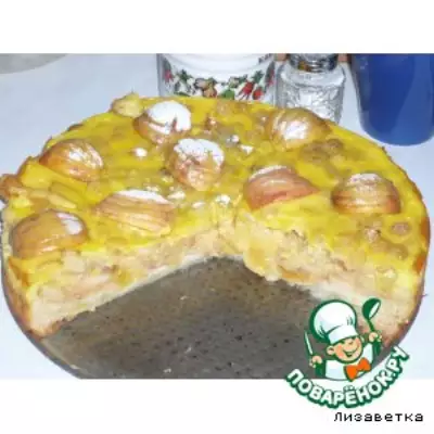 Пирог кремово-яблочный