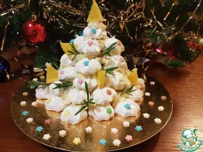 Торт из безе "Новогодняя ёлочка"