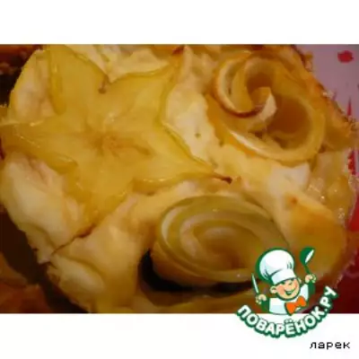 Запеканка творожная порционная с лимоном и яблоками