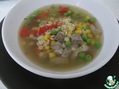 10-минутный суп из баранины с пастой