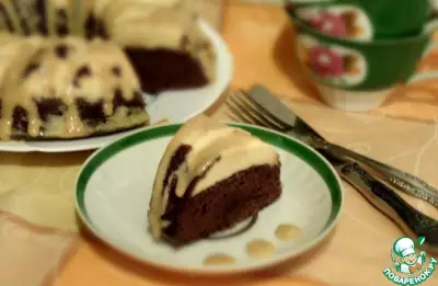 Шоколадный кекс со сливочным фланом