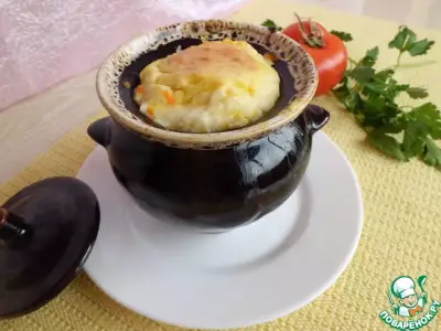 Суп с нутом и сырным суфле