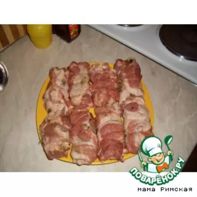 Рулеты из свинины с начинкой