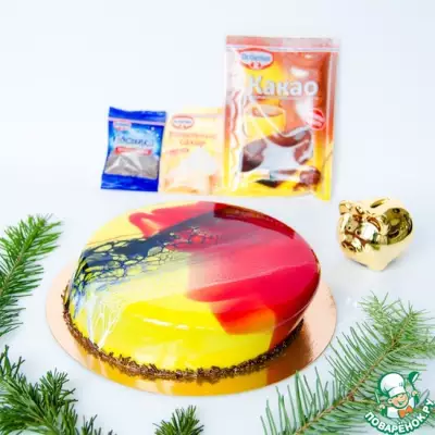 Муссовый торт космос новогодний