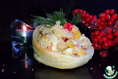 Кальмаровый салат "Новогодний"