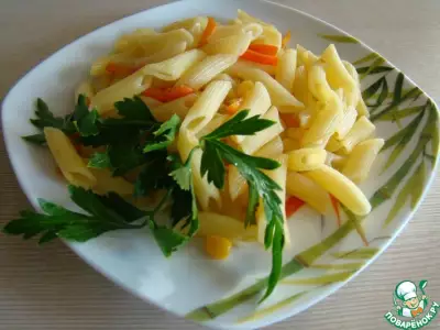 Гарнир из макарон с овощами