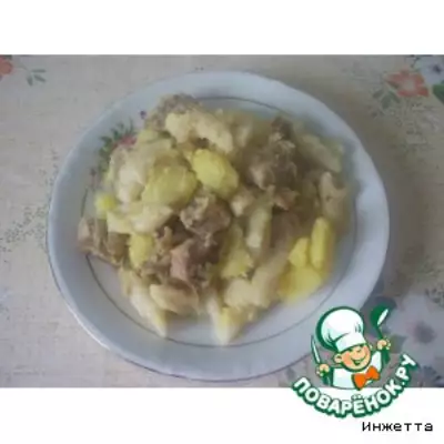 Галушки с мясом и картофелем