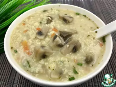 Постный суп с грибами и пшеном