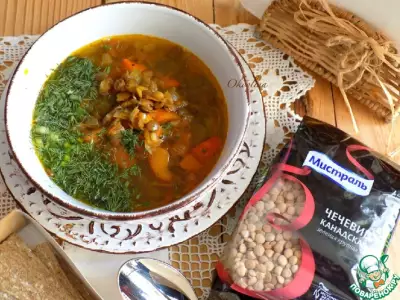 Постный суп из чечевицы с овощами
